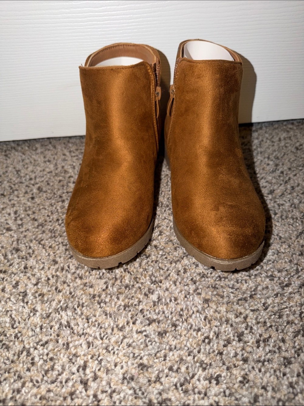 Little girl’s Suede Ankle Bootie in Chestnut Brown